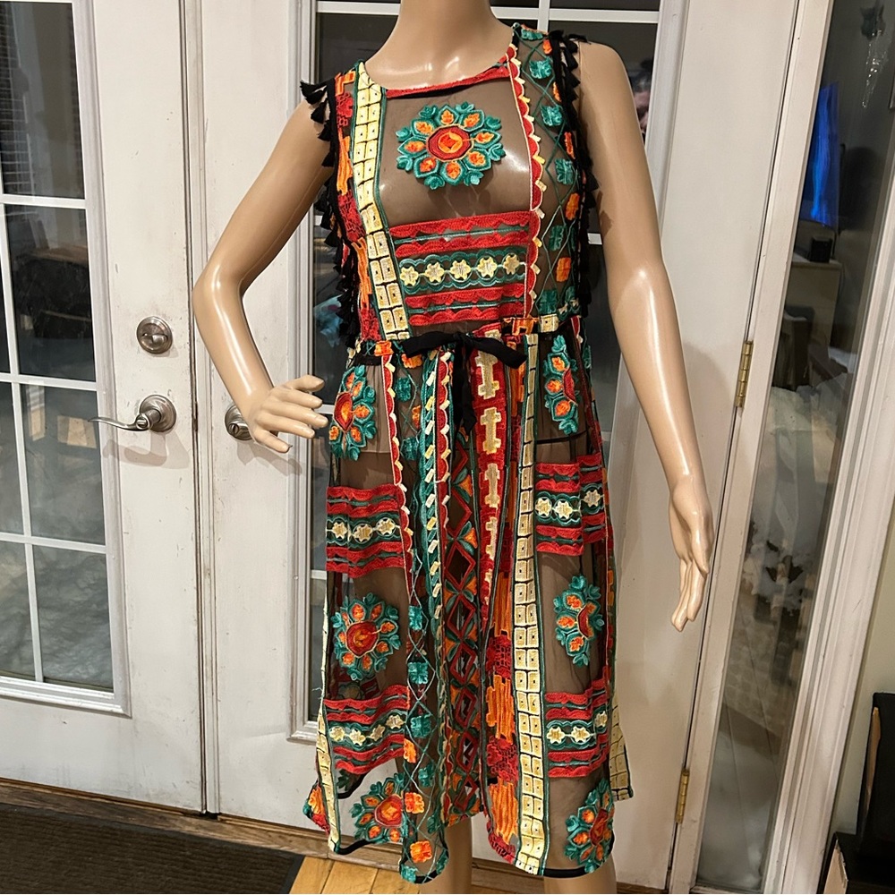 Anthropologie Embroidery and Netting Dress size S